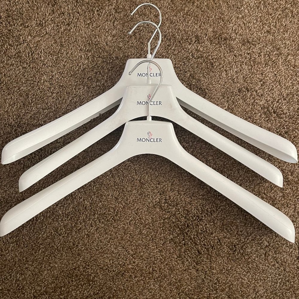 White Moncler hangers